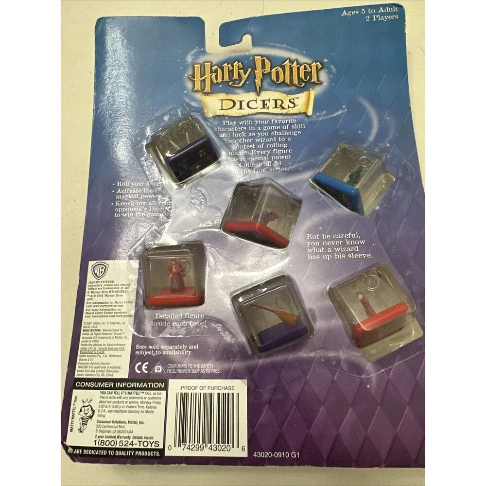 Vtg Harry Potter Dicers Toy Collectible Dice Game Starter Set Mattel Games New